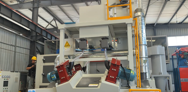 临夏板材除锈强化,通过式抛丸机应用案例